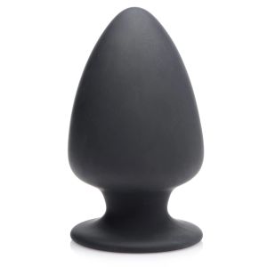 Черная мягкая анальная пробка Squeezable Medium Anal Plug - 11 см.