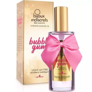 Разогревающее массажное масло Light My Fire Bubble Gum с ароматом бабл-гам - 100 мл.