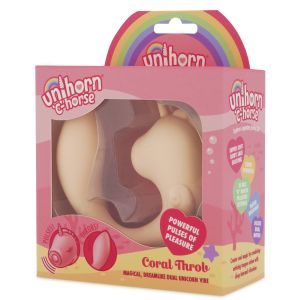 Нежно-розовый С-образный вибромассажер C Horse Coral Throb с режимом пульсации