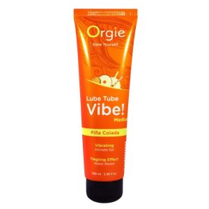 Гель с эффектом вибрации Lube Tube Vibe Medium Pina Colada - 100 мл.
