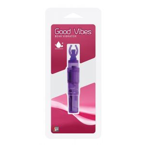 Фиолетовый клиторальный стимулятор-ракета с мишкой GOOD VIBES BEAR VIBRATOR