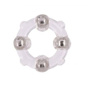 Эрекционное кольцо с 4 бусинами MENZSTUFF STUD RING CLEAR