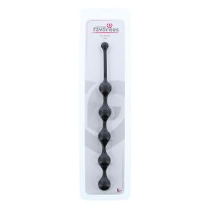 Чёрная анальная цепочка Five Beads Anal - 28,1 см.