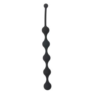 Чёрная анальная цепочка Five Beads Anal - 28,1 см.
