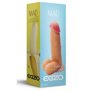 Телесный фаллоимитатор Mad Banana из киберкожи с присоской - 19 см.