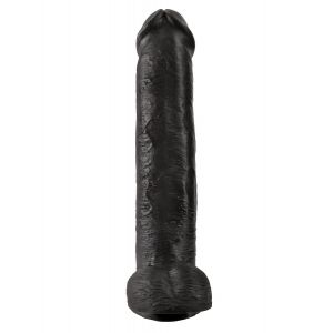 Чёрный фаллоимитатор-гигант 15  Cock with Balls - 40,6 см.