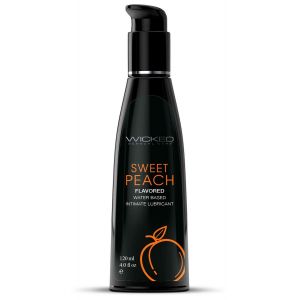 Лубрикант с ароматом спелого персика Wicked Aqua Sweet Peach - 120 мл.