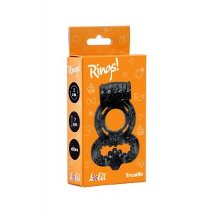 Чёрное эрекционное кольцо Rings Treadle с подхватом