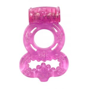 Розовое эрекционное кольцо Rings Treadle с подхватом