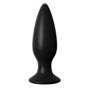 Чёрная большая анальная вибропробка Large Rechargeable Anal Plug - 13,5 см.