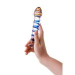 Прозрачный фаллос из стекла со спиралью - 18 см.