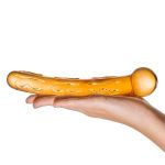 Золотистый стеклянный фаллоимитатор Tickler - 19 см.