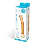 Золотистый стеклянный фаллоимитатор Tickler - 19 см.
