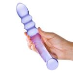 фиолетовый фаллоимитатор из стекла Purple Rain - 22,9 см.