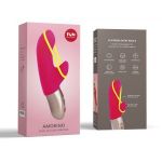 Ярко-розовый мини-вибратор Amorino с силиконовой петлёй - 17,7 см.