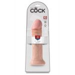 Фаллоимитатор-гигант телесного цвета на присоске 11  Cock - 28 см. 