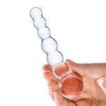 Изогнутый прозрачный стимулятор Beaded Dildo - 13 см.
