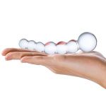 Изогнутый прозрачный стимулятор Beaded Dildo - 13 см.