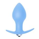 Голубая анальная вибропробка Bulb Anal Plug - 10 см.