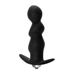 Чёрная фигурная анальная вибропробка Spiral Anal Plug - 12 см.