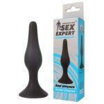 Чёрная анальная пробка Sex Expert - 9,5 см.