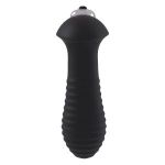 Черный анальный вибромассажер Single Speed Spiral Plug - 11 см.
