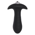 Черный анальный вибромассажер Single Speed Spiral Plug - 11 см.