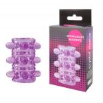 Открытая фиолетовая насадка на пенис Crystal Sleeve - 5,5 см.