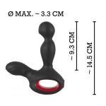 Черный вибромассажер простаты с нагревом и ротацией Prostate Plug - 14,5 см.