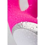Розовый силиконовый вибратор с клиторальным стимулятором LIA - 19 см.