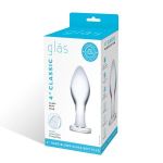Прозрачная округлая анальная пробка Classic Glass Butt Plug - 11 см.