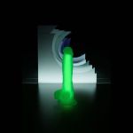 Прозрачно-зеленый фаллоимитатор, светящийся в темноте, Clark Glow - 22 см.