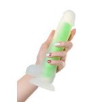 Прозрачно-зеленый фаллоимитатор, светящийся в темноте, Clark Glow - 22 см.