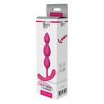 Розовая анальная цепочка Silky Smooth T-Teardrop - 14 см.