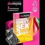 Презервативы для орального секса DOMINO Sweet Sex с ароматом манго - 3 шт.