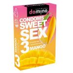 Презервативы для орального секса DOMINO Sweet Sex с ароматом манго - 3 шт.