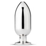 Серебристая анальная пробка Sinner Big Metal Buttplug - 10 см.