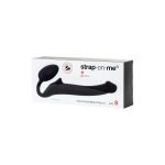 Черный безремневой страпон Silicone Bendable Strap-On - size S