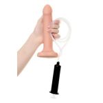 Телесный фаллос с имитацией эякуляции Silicon Cum Dildo L - 19,6 см.