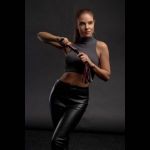 Бордовая плеть Maroon Leather Whip с гладкой ручкой - 45 см.