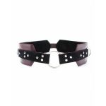 Бордовый пояс с колечками для крепления наручников Maroon Leather Belt