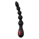 Черный вибромассажер для анальной стимуляции Anal Flexi Beads - 22 см.