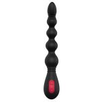 Черный вибромассажер для анальной стимуляции ANAL FLEXI BEADS - 21 см.