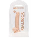 Телесный фаллоимитатор Silicone Dildo With Balls - 17,8 см.