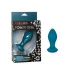 Бирюзовая анальная вибропробка с кристаллом Power Gem Vibrating Crystal Probe - 10,75 см.