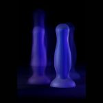 Голубая, светящаяся в темноте анальная втулка Kyle Glow - 10 см.