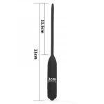 Черный уретральный виброплаг Silicone Vibrating Urethral Dilator - 21 см.