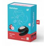 Черный вибратор для пар Double Joy с управлением через приложение