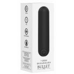 Черная перезаряжаемая вибропуля 7 Speed Rechargeable Bullet - 7,7 см.