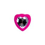 Розовая анальная втулка Diamond Heart с прозрачным кристаллом - 7 см.